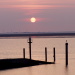 Sonnenuntergang am Eidersperrwerk